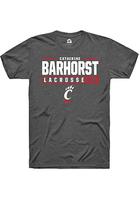 Catherine Barhorst  Cincinnati Bearcats Dark Grey Rally NIL Stacked Box Short Sleeve T Shirt