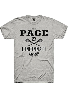 Chloe Page  Cincinnati Bearcats Ash Rally NIL Sport Icon Short Sleeve T Shirt