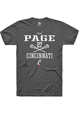 Chloe Page  Cincinnati Bearcats Dark Grey Rally NIL Sport Icon Short Sleeve T Shirt