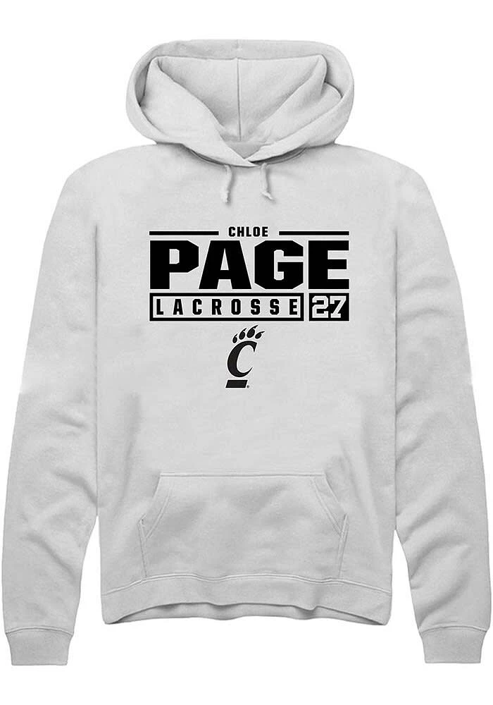 Chloe Page Rally Cincinnati Bearcats Mens NIL Stacked Box Long Sleeve Hoodie