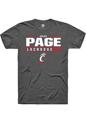 Chloe Page  Cincinnati Bearcats Dark Grey Rally NIL Stacked Box Short Sleeve T Shirt