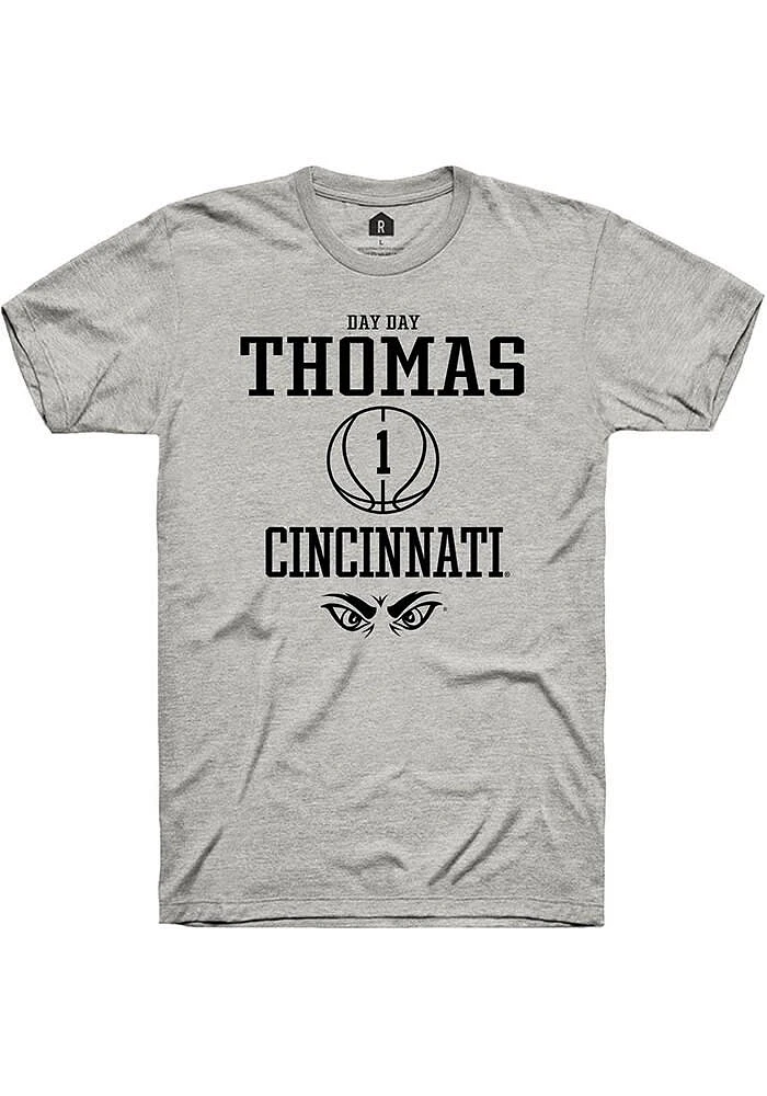 Day Thomas  Cincinnati Bearcats Ash Rally NIL Sport Icon Short Sleeve T Shirt