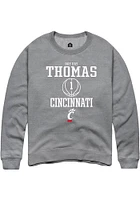 Day Thomas  Rally Cincinnati Bearcats Mens Graphite NIL Sport Icon Long Sleeve Crew Sweatshirt