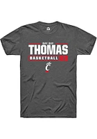 Day Thomas  Cincinnati Bearcats Dark Grey Rally NIL Stacked Box Short Sleeve T Shirt