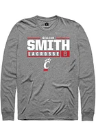 Gillian Smith  Cincinnati Bearcats Graphite Rally NIL Stacked Box Long Sleeve T Shirt