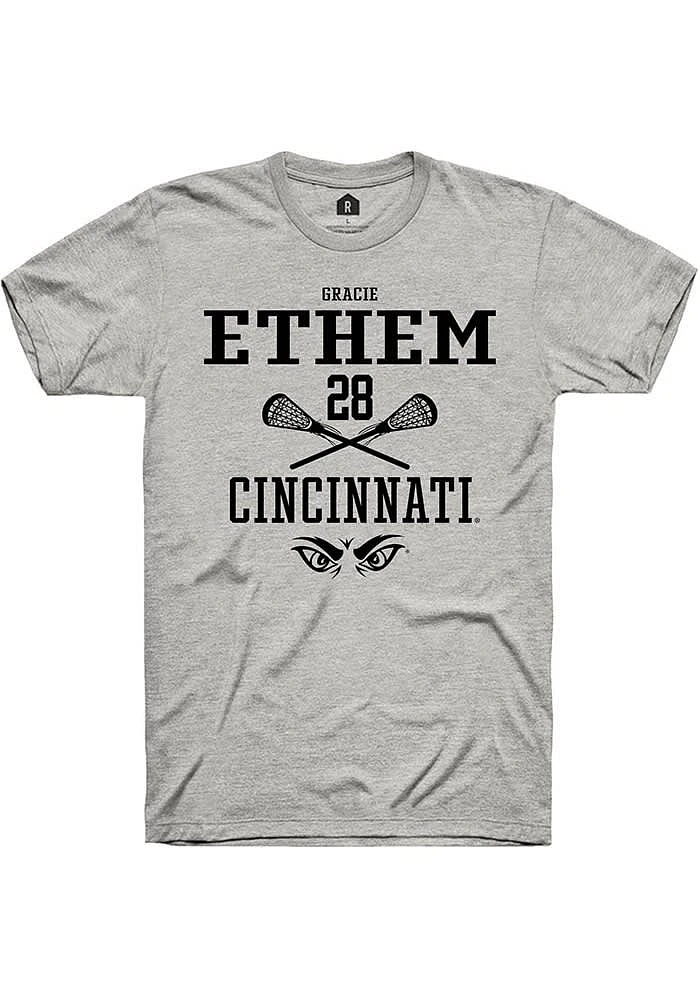 gracie ethem Cincinnati Bearcats Ash Rally NIL Sport Icon Short Sleeve T Shirt