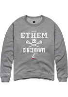 gracie ethem  Rally Cincinnati Bearcats Mens Graphite NIL Sport Icon Long Sleeve Crew Sweatshirt