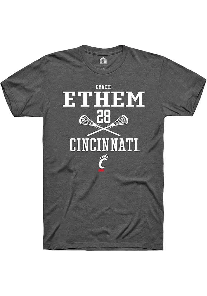 gracie ethem Cincinnati Bearcats Dark Grey Rally NIL Sport Icon Short Sleeve T Shirt