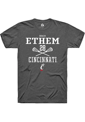 gracie ethem  Cincinnati Bearcats Dark Grey Rally NIL Sport Icon Short Sleeve T Shirt