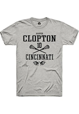 Harper Clopton  Cincinnati Bearcats Ash Rally NIL Sport Icon Short Sleeve T Shirt