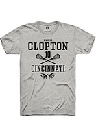 Harper Clopton  Cincinnati Bearcats Ash Rally NIL Sport Icon Short Sleeve T Shirt