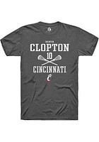 Harper Clopton  Cincinnati Bearcats Dark Grey Rally NIL Sport Icon Short Sleeve T Shirt