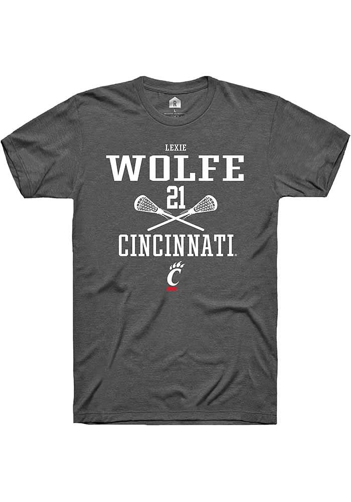 Lexie Wolfe Cincinnati Bearcats Dark Grey Rally NIL Sport Icon Short Sleeve T Shirt