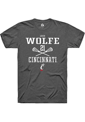 Lexie Wolfe  Cincinnati Bearcats Dark Grey Rally NIL Sport Icon Short Sleeve T Shirt