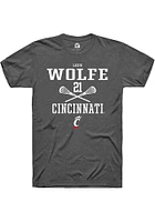 Lexie Wolfe  Cincinnati Bearcats Dark Grey Rally NIL Sport Icon Short Sleeve T Shirt