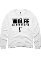 Lexie Wolfe Rally Cincinnati Bearcats Mens NIL Stacked Box Long Sleeve Crew Sweatshirt