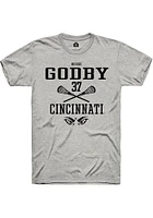 Reese Godby  Cincinnati Bearcats Ash Rally NIL Sport Icon Short Sleeve T Shirt