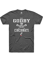 Reese Godby  Cincinnati Bearcats Dark Grey Rally NIL Sport Icon Short Sleeve T Shirt
