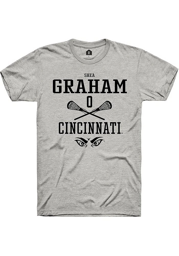 Shea Graham  Cincinnati Bearcats Ash Rally NIL Sport Icon Short Sleeve T Shirt