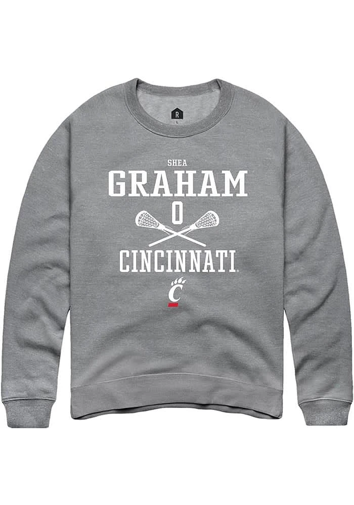 Shea Graham Rally Cincinnati Bearcats Mens Graphite NIL Sport Icon Long Sleeve Crew Sweatshirt