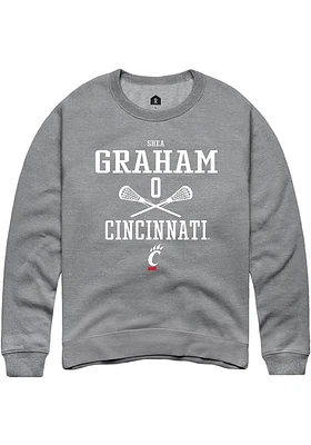 Shea Graham  Rally Cincinnati Bearcats Mens Graphite NIL Sport Icon Long Sleeve Crew Sweatshirt