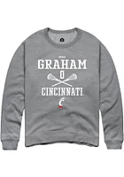 Shea Graham  Rally Cincinnati Bearcats Mens Graphite NIL Sport Icon Long Sleeve Crew Sweatshirt