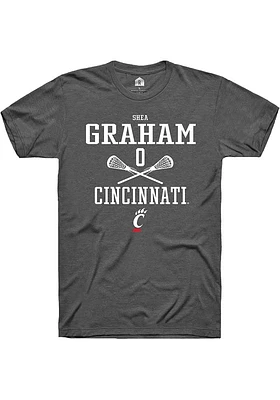Shea Graham  Cincinnati Bearcats Dark Grey Rally NIL Sport Icon Short Sleeve T Shirt