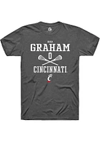 Shea Graham  Cincinnati Bearcats Dark Grey Rally NIL Sport Icon Short Sleeve T Shirt