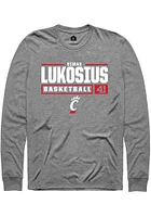 Simas Lukosius  Cincinnati Bearcats Graphite Rally NIL Stacked Box Long Sleeve T Shirt