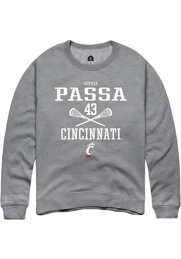 Sophia Passa  Rally Cincinnati Bearcats Mens Graphite NIL Sport Icon Long Sleeve Crew Sweatshirt