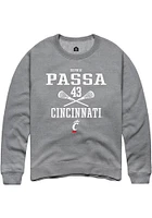 Sophia Passa  Rally Cincinnati Bearcats Mens Graphite NIL Sport Icon Long Sleeve Crew Sweatshirt