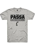 Sophia Passa  Cincinnati Bearcats Ash Rally NIL Stacked Box Short Sleeve T Shirt
