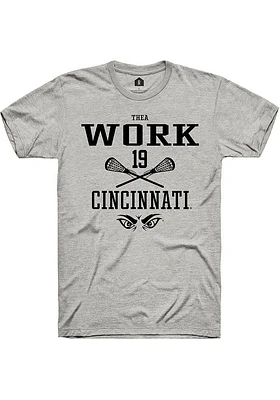 Thea Work  Cincinnati Bearcats Ash Rally NIL Sport Icon Short Sleeve T Shirt