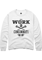 Thea Work Rally Cincinnati Bearcats Mens NIL Sport Icon Long Sleeve Crew Sweatshirt