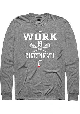 Thea Work  Cincinnati Bearcats Graphite Rally NIL Sport Icon Long Sleeve T Shirt