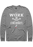 Thea Work  Cincinnati Bearcats Graphite Rally NIL Sport Icon Long Sleeve T Shirt
