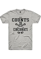 Veronica Counts  Cincinnati Bearcats Ash Rally NIL Sport Icon Short Sleeve T Shirt