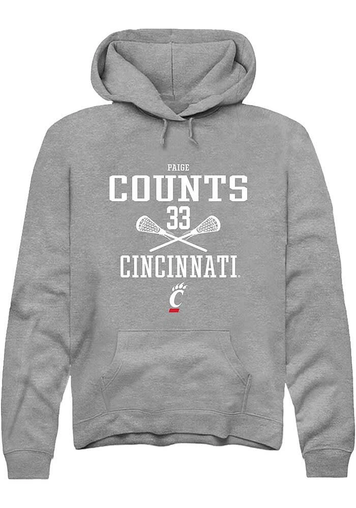 Veronica Counts Rally Cincinnati Bearcats Mens Graphite NIL Sport Icon Long Sleeve Hoodie