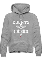Veronica Counts  Rally Cincinnati Bearcats Mens Graphite NIL Sport Icon Long Sleeve Hoodie