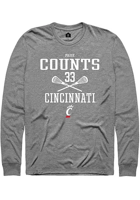 Veronica Counts  Cincinnati Bearcats Graphite Rally NIL Sport Icon Long Sleeve T Shirt