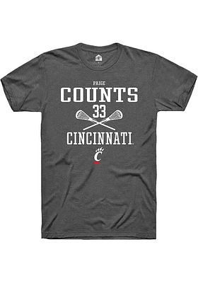 Veronica Counts  Cincinnati Bearcats Dark Grey Rally NIL Sport Icon Short Sleeve T Shirt