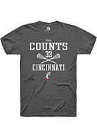 Veronica Counts  Cincinnati Bearcats Dark Grey Rally NIL Sport Icon Short Sleeve T Shirt