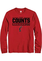 Veronica Counts Cincinnati Bearcats Rally NIL Stacked Box Long Sleeve T Shirt