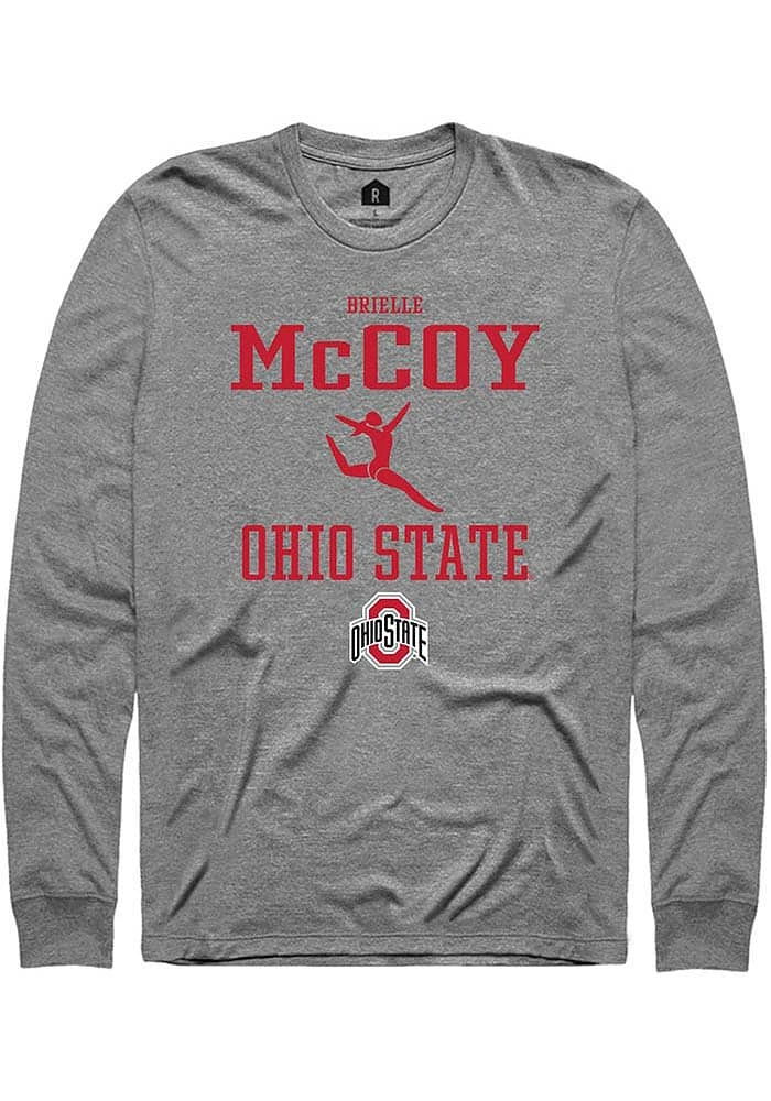 Brielle McCoy Ohio State Buckeyes Graphite Rally NIL Sport Icon Long Sleeve T Shirt