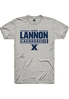 Teegan Lannon  Xavier Musketeers Ash Rally NIL Stacked Box Short Sleeve T Shirt