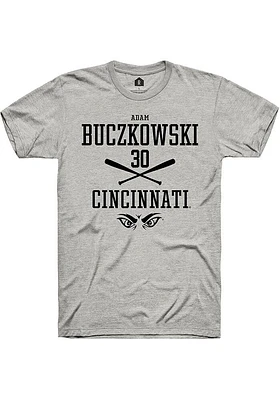 Adam Buczkowski  Cincinnati Bearcats Ash Rally NIL Sport Icon Short Sleeve T Shirt