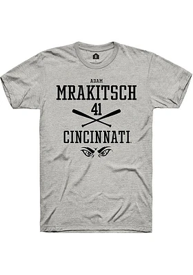 Adam Mrakitsch  Cincinnati Bearcats Ash Rally NIL Sport Icon Short Sleeve T Shirt