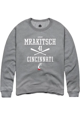 Adam Mrakitsch  Rally Cincinnati Bearcats Mens Graphite NIL Sport Icon Long Sleeve Crew Sweatshirt