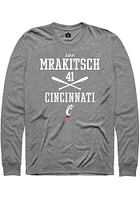 Adam Mrakitsch  Cincinnati Bearcats Graphite Rally NIL Sport Icon Long Sleeve T Shirt