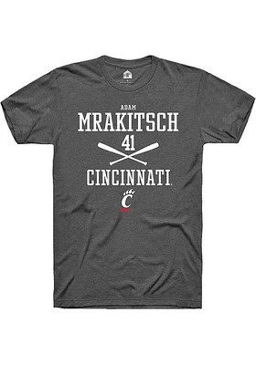 Adam Mrakitsch  Cincinnati Bearcats Dark Grey Rally NIL Sport Icon Short Sleeve T Shirt